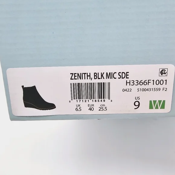 Lifestride Women's Black Microsuede Zenith Chelsea Wedge Ankle Booties Size 9 - Picture 3 of 12